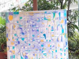 acqua risplendente-2023- acquerello-su-tela-70X70-collezione-privata